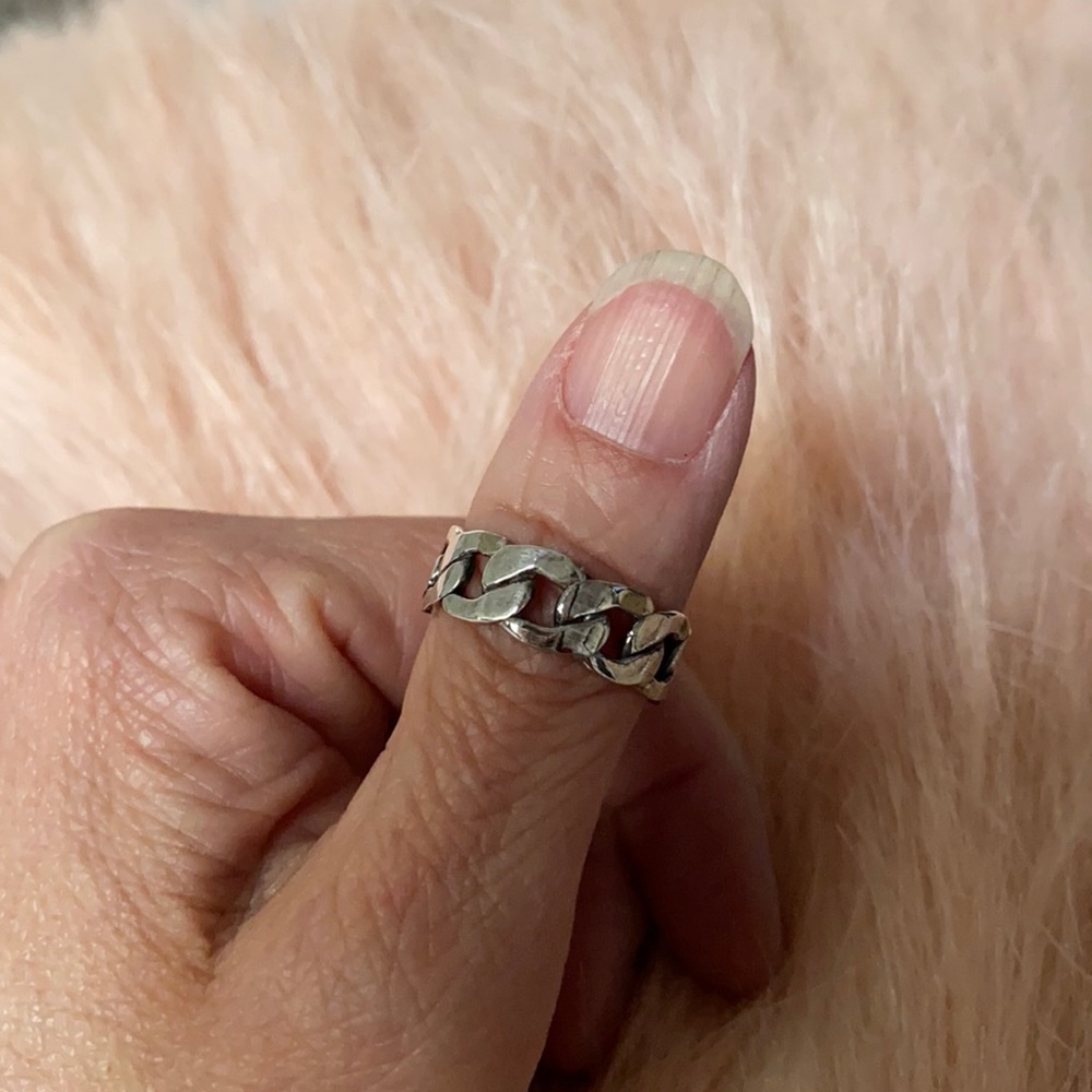 Sterling silver link ring